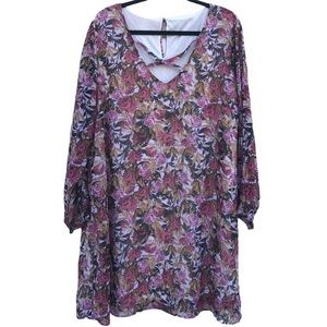 Floral slit arms Cottagecore shift dress